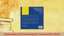 PDF  Estimating and Tendering for Construction Work Free Books