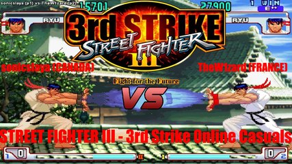 Fightcade [HD] - sonicslaya (CAN) vs. TheW1zard (FRA) - Street Fighter III - 3rd strike Online Casuals