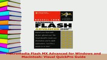 PDF  Macromedia Flash MX Advanced for Windows and Macintosh Visual QuickPro Guide Read Online