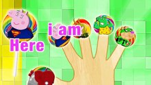 Peppa Pig Super Heros Lollipop 4 Finger Family \ Nursery Rhymes Lyrics