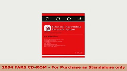 PDF  2004 FARS CDROM  For Purchase as Standalone only Ebook