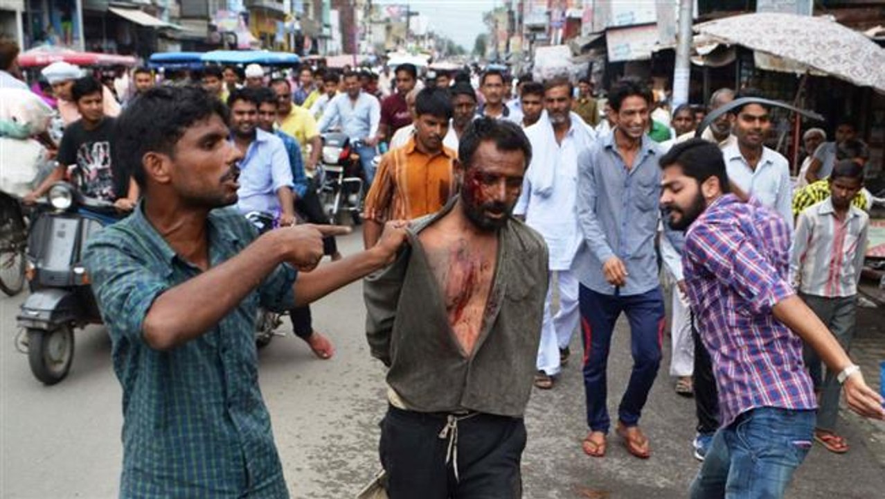 indians beat muslim boy very badly shame on indians