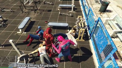 Captain America, Spiderman & Iron Man (Grand Theft Auto V Quantum Break Mods Gameplay)