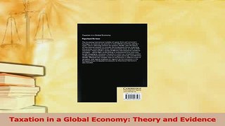 Read  Taxation in a Global Economy Theory and Evidence Ebook Free