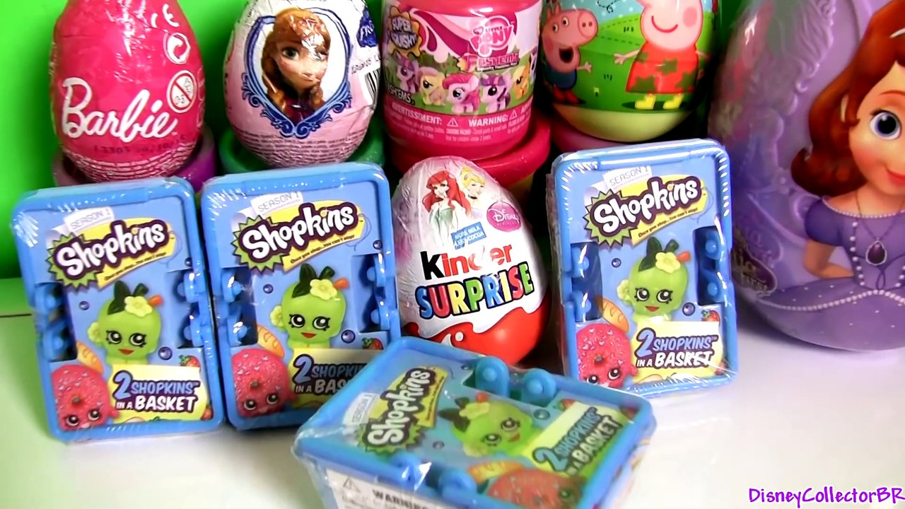 Huge Sofia First Toy Surprise Easter Eggs Peppa Shopkins Basket Barbie Frozen MyLittlePony Fashems