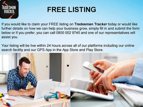 Tradesman Tracker-Free Listing
