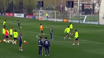James Rodriguez with a great volley in training.