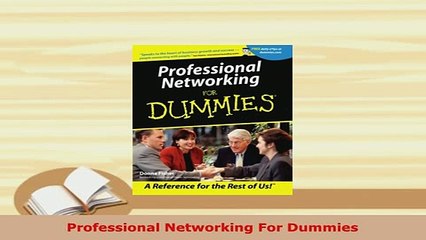 PDF  Professional Networking For Dummies  EBook