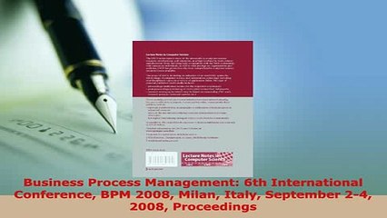 PDF  Business Process Management 6th International Conference BPM 2008 Milan Italy September  Read Online