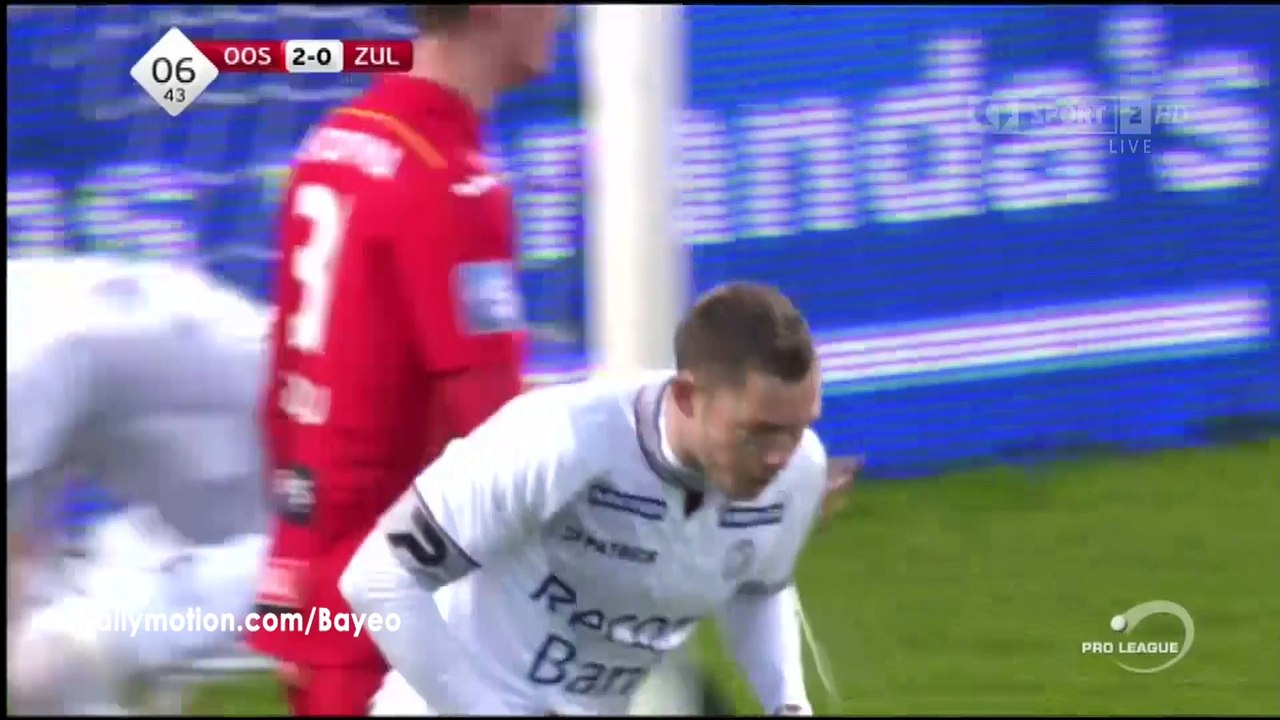 Henrik Dalsgaard Goal HD - Oostende 2-1 Waregem - 19-04-2016