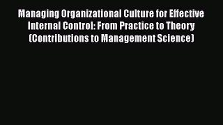 [Read book] Managing Organizational Culture for Effective Internal Control: From Practice to