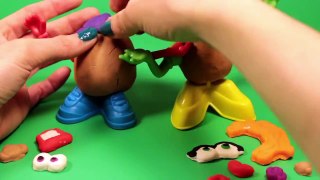 Play Doh Mr Potato Head How to make Playdough Faces Hasbro Toys Part 7