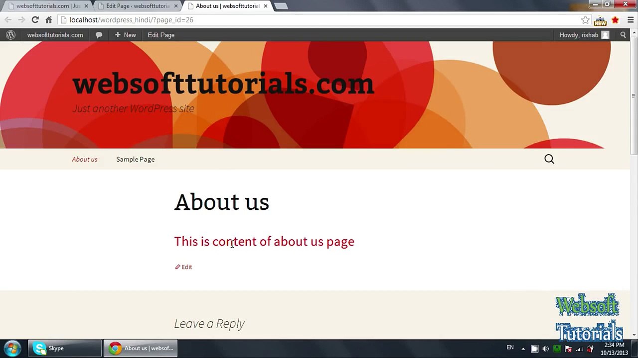 Wordpress tutorials in hindi _ urdu - 6 - Pages in wordpress - from dailymotion