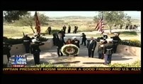 US Marine Cries During 21 Gun Salute to Ronald Reagan