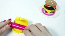 Play@Home Kitchen Microwave Oven Toy Food Play Doh Food Burgerキッチン 電子 Horno Microondas Part 4