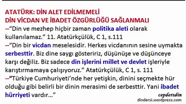 10.Sınıf 6.Ünite Atatürk ve Din - Sesli anlatım - dindersi wordpress