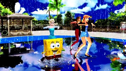 Sponge Bob Elsa Nursery Rhymes Frozen Anna Dance Children Songs
