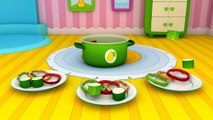 The Clever Cars! Learn Cooking with VEGETABLES 3d Childrens Cartoons