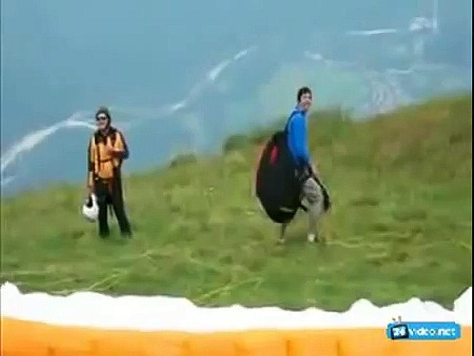Падение парапланериста. The fall of paragliding