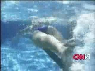 Crocodile poursuit nageurs dans Piscine