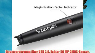 Supereyes B008 - preiswertes 5.0 MP 1 bis 500-fach vergr??erndes tragbares USB Lupen-Digitalmikroskop