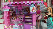 Barbies Malibu Ave Bakery with Frozens Anna and Elsa Kristoff. Dreamhouse Cakes Cookies