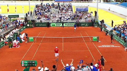 Gael Monfils (FRA) wins the opening rubber against Canada_HD