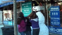 Scary Snowman Prank Funny Girls Freak out Prank compilation