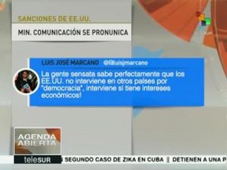 Marcano: Venezolanos repudian extensión de sanciones de EE. UU.