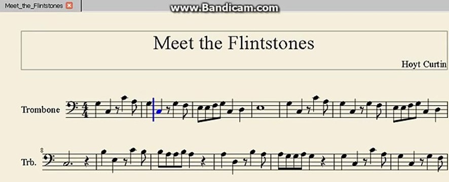 Meet the Flintstones - Hoyt Curtin (trombone sheet music)