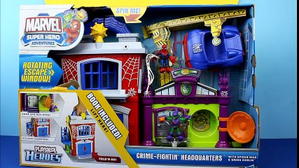 Marvel Playskool Heroes Crime-Fightin' Headquarters Spider Man vs. Green Goblin Pumpkin trouble