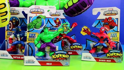 Marvel Playskool Superhero Adventures Captain America Incredible Hulk Spider-man Masters Kapow