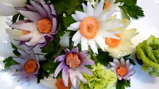 Цветы из репчатого лука. Decoration Of Vegetables