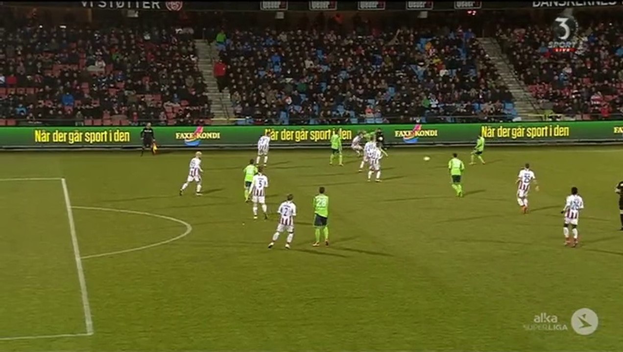 Rasmus Festersen Goal - Denmark Superligaen -  AaB Aalborg 0-1 Odense BK - 04.03.2016