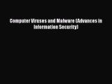 PDF Computer Viruses and Malware (Advances in Information Security) Free Books