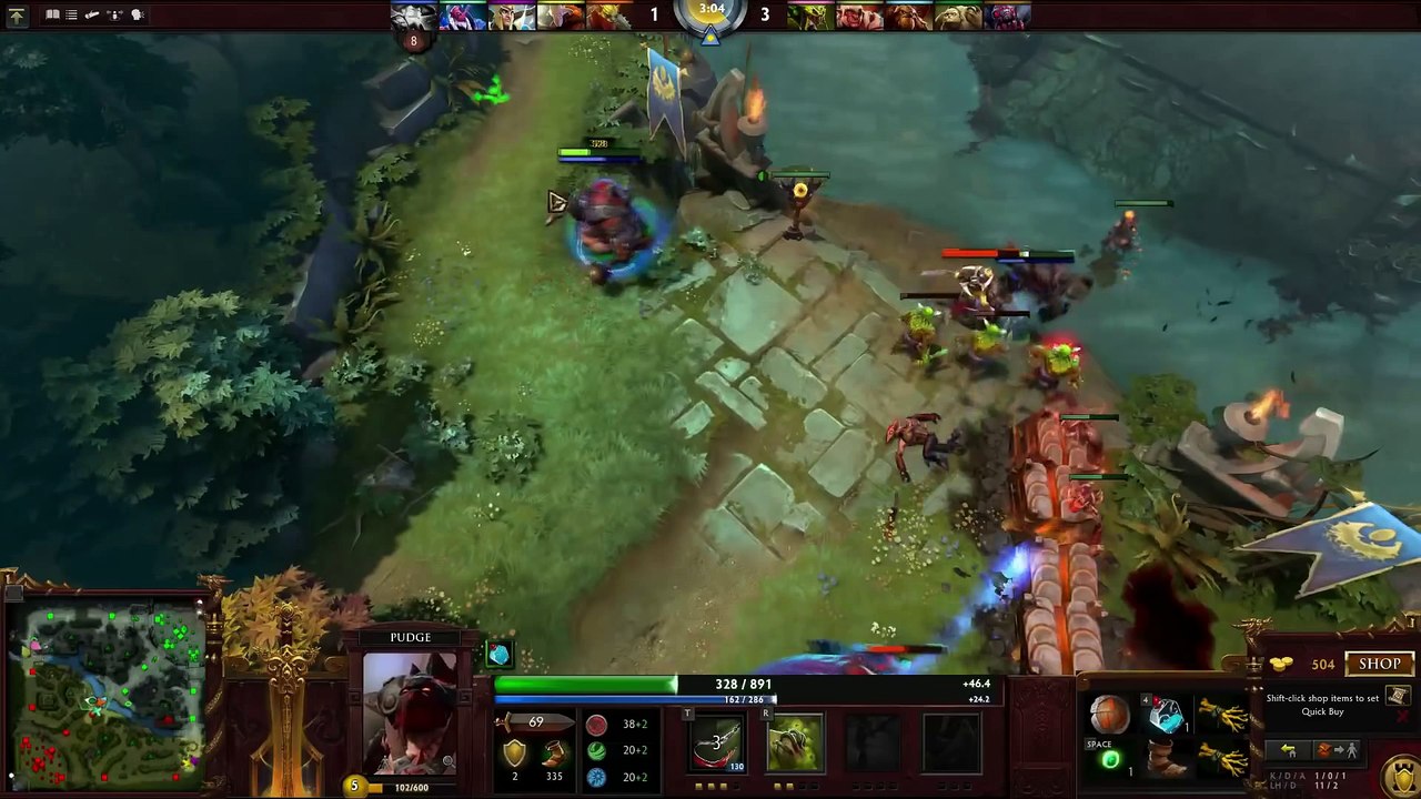 Dota 2 Stream  Na`Vi Dendi - Pudge (Gameplay)