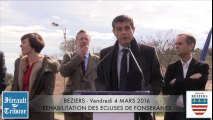 BEZIERS - 2016 - LES TRAVAUX DE REHABILITATION des ECLUSES DE FONSÉRANES sont lancés