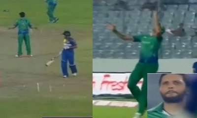 Amir's reaction when M.Irfan dropped importent  catch