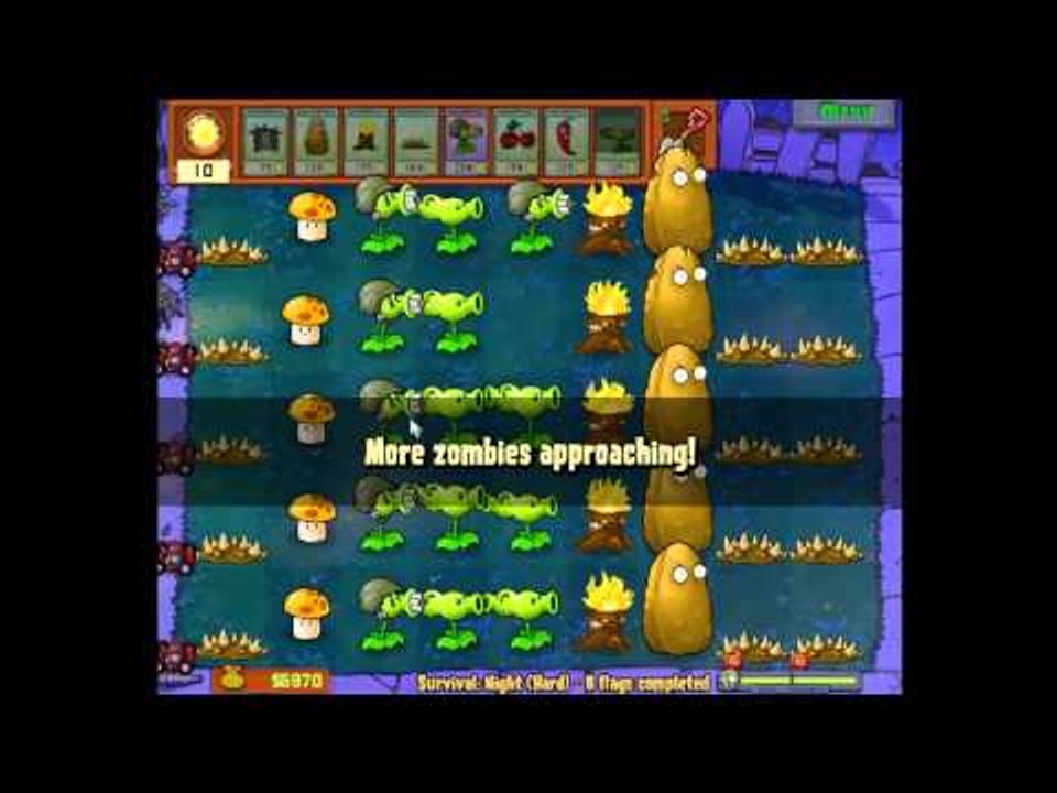 Plants Vs. Zombies Survival Night Hard(10 flags completed)