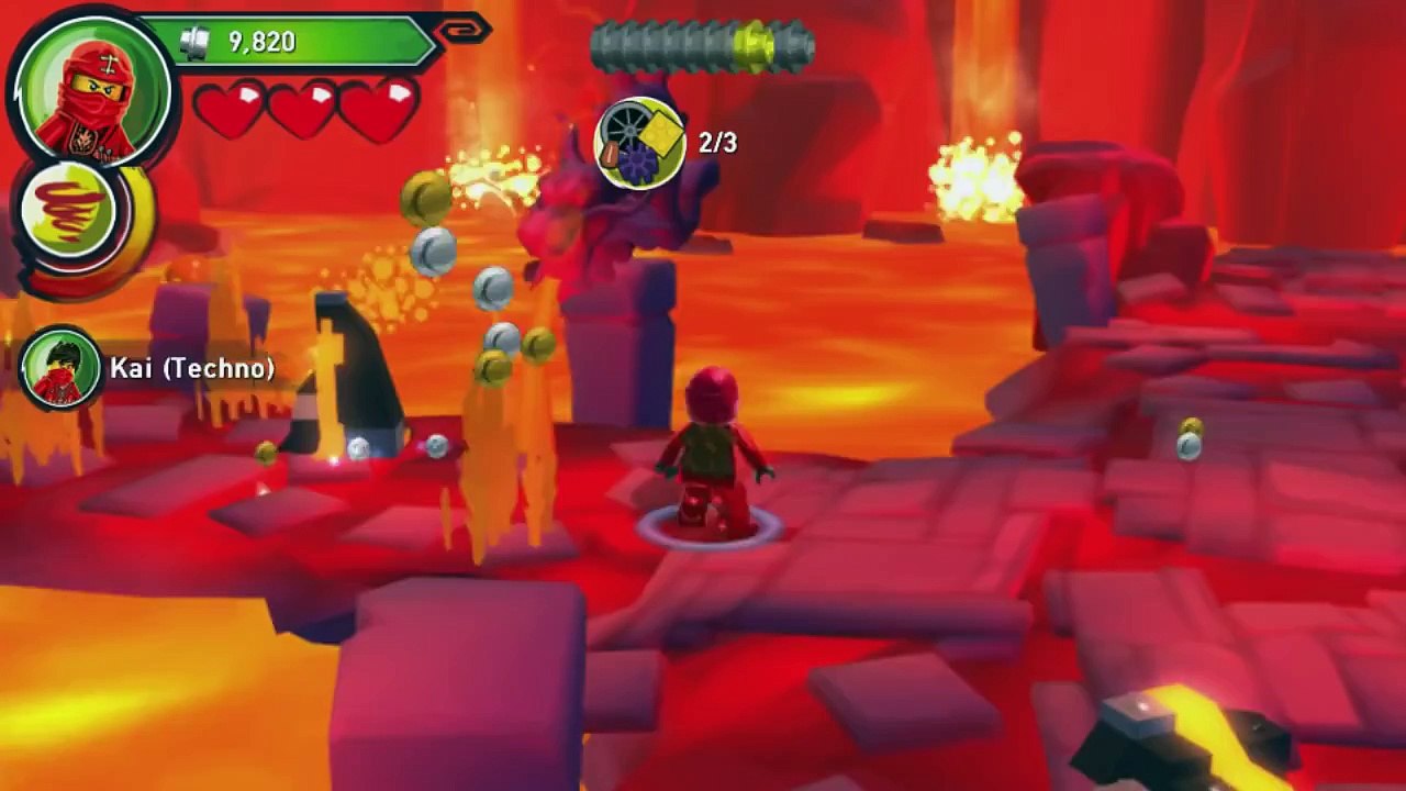 LEGO Ninjago׃ Shadow of Ronin Walkthrough Part 6 - The Volcano Core & Volcanic Slide (3DS⁄Vita)