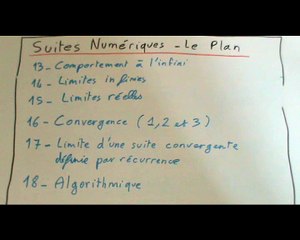 Maths, suites, plan de cours (niveau première)