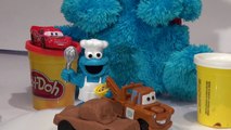 Play Doh Lightning McQueen with Mater, we make Mater with Play Doh with Cookie Monster Chef