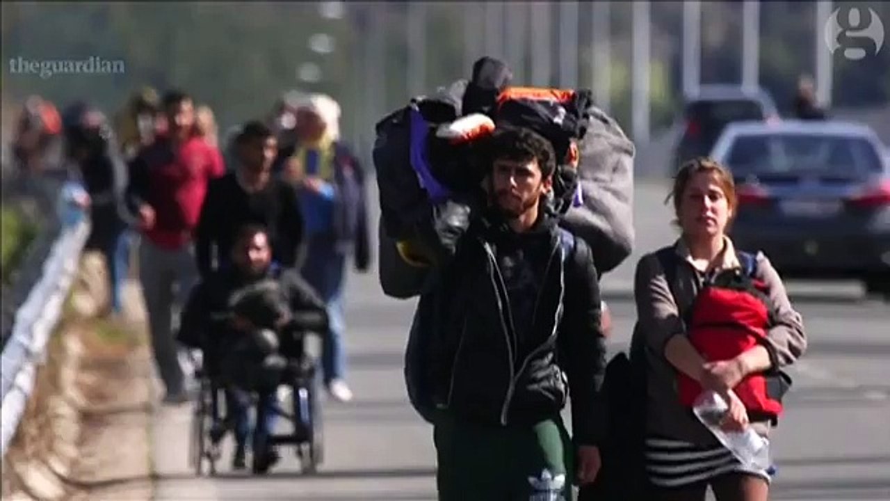 Overcrowding at refugee campsite near Greek-Macedonian border