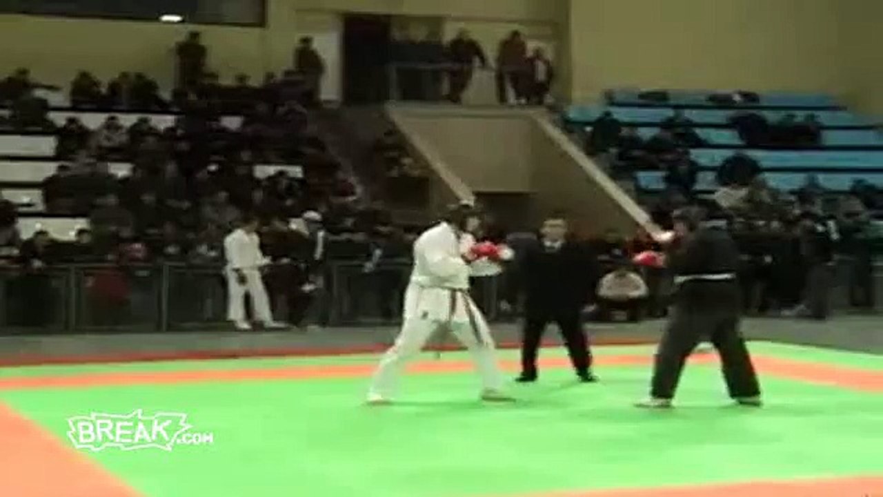 Massive One Kick KO in Karate Sparring