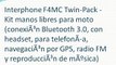 Interphone F4MC Twin-Pack - Kit manos libres para moto (conexiÃ³n Bluetooth 3.0, con headset, para telefonÃ­a, navegaciÃ