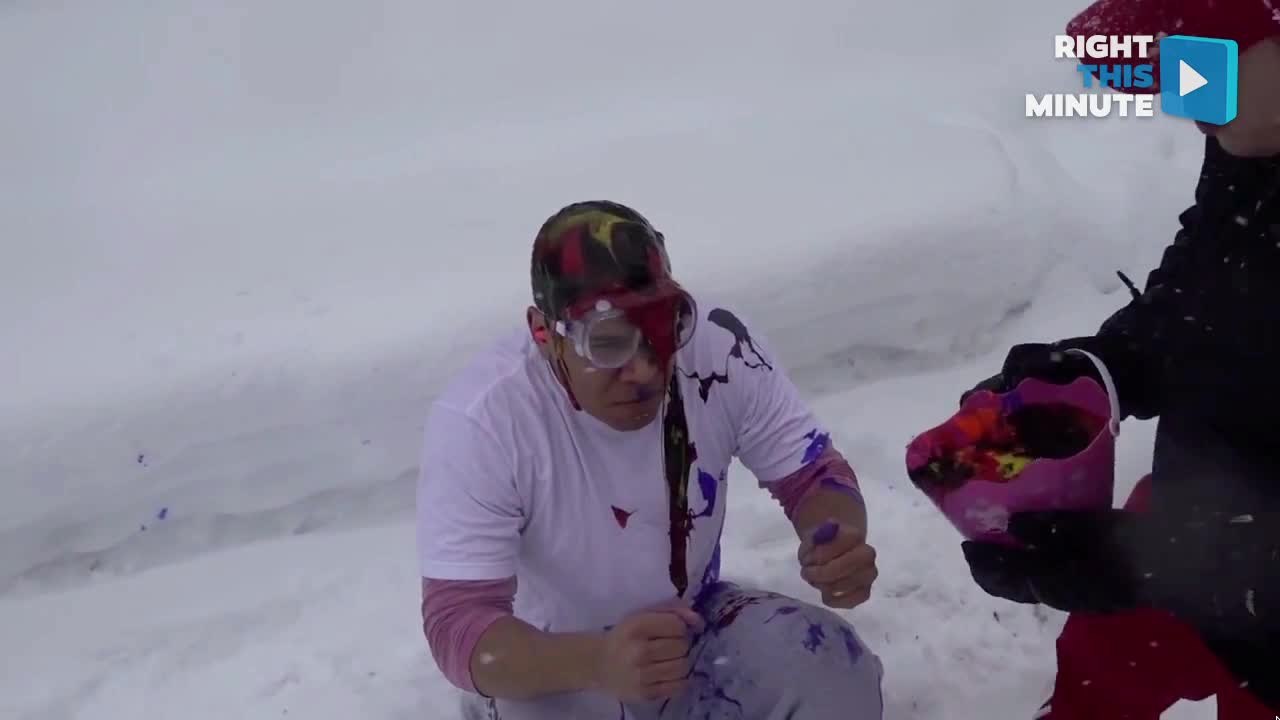 Wolfie Gets Covered In Three Buckets Of Paint To Thank His Fans