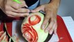 Carving a flower in watermelon _ J.Pereira Art Carving Fruits and Vegetables