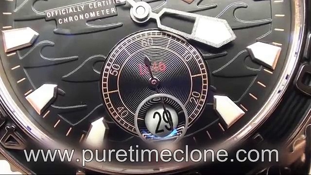 Swiss Replica Watches Replica ULYSSE NARDIN Maxi Marine Diver SS Blue Dimple Dial on Bracelet A23J sku4099