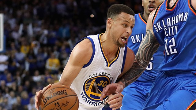 Stephen Curry Crosses Up Kevin Durant, Russell Westbrook & Serge Ibaka