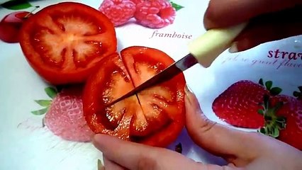 Цветок из помидора. Flower of Tomato. Украшения из помидора. Decoration of Tomato